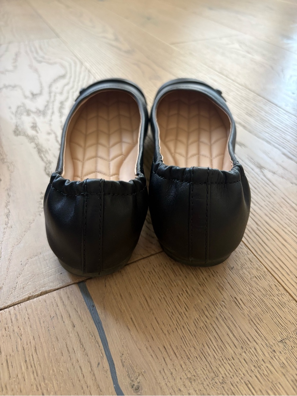 Coach Black Quilted Ballet Flats with Patent Cap - Picture 3 of 9